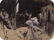 Tom roberts First sketch for Shearing the Rams Germany oil painting artist